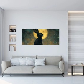 Obraz - Zajac s mesiacom (120x50 cm)