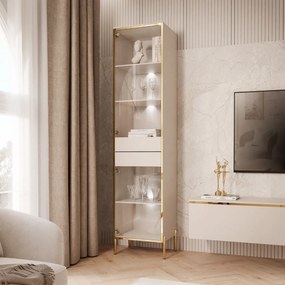 VITRÍNA NESSIE KAŠMÍR + ZLATÁ NA NOŽIČKÁCH 45 x 195 cm