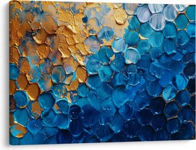 Obraz - Modrozlatá maľba (70x50 cm)