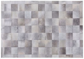 Kožený koberec 160 x 230 cm sivý ALACAM Beliani