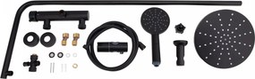 Erga Dubaj, sprchový set s batériou a hlavovou sprchou 23 cm, čierna matná, ERG-YKA-BP.DUBAJ23-BLK