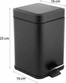 Odpadkový kôš do kúpeľne MITA 3l - softclose - čierny