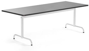 Stôl PLURAL, 1800x800x720 mm, linoleum - tmavošedá, biela