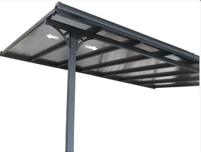 Pergola 557 x 305 cm (čierna + šedý polykarbonát)