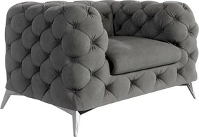 Sivé zamatové kreslo Chelsea – Ropez