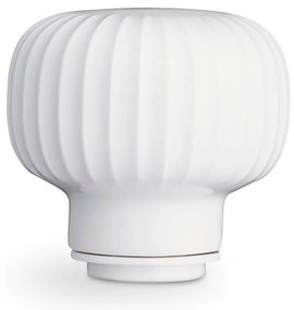 Mlynček z dubového dreva na korenie s bielym detailom z porcelánu Kähler Design Hammershoi, výška 13 cm