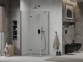Mexen Lima, sprchovací kút 80 (dvere) x 110 (stena) cm, 6mm číre sklo, čierny profil, 856-080-110-70-00