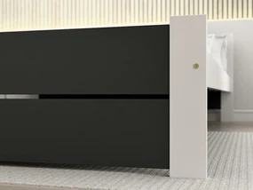 Posteľ IKAROS DOUBLE 160 x 200 cm, antracit/biela Rošt: S latkovým roštom, Matrac: Matrac DELUXE 10 cm
