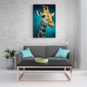 Obraz modro-zlatá žirafa - 40x60