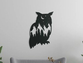 drevko Nálepka na stenu Výr v nočnom lese Rozmer obrazu: 44,5 x 29 cm, Farba dekorácie: Čierna