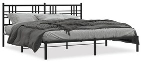 Kovový rám postele s čelom čierny 200x200 cm 376331