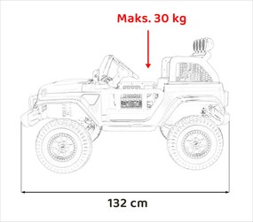 Ramiz Terénne autíčko OFF-ROAD 3.0 pre deti červené + diaľkové ovládanie + plynulý štart + pásy + audio LED