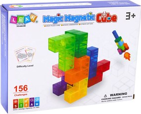 LEAN Toys Magická skladačka Magická kocka 156 kariet s výzvou 9 el.