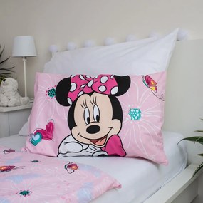 Jerry Fabrics Obliečka do postieľky Minnie "Butterfly" baby, 100x135 / 40x60 cm