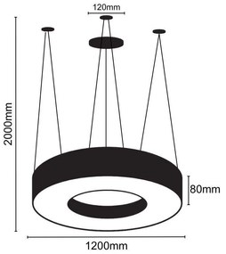 Moderné svietidlo NEDES LED závesné svietidlo 60W LCL7424-H