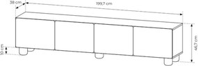 TV stolík Arlo 200 cm - dub vicenza