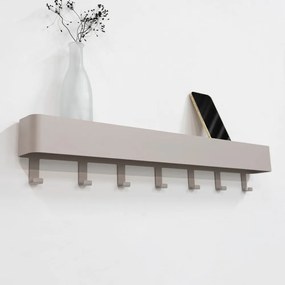 Taupe kovový nástenný vešiak s poličkou 72 cm Dax Play – Spinder Design