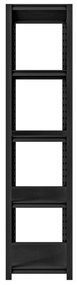 Kovový regál do garáže SAM, 900 x 1830 x 450 mm, All Black: čierny