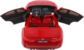 Ramiz Elektrické autíčko BMW X6M XXL pre 2 deti lakované červené SUV + diaľkové ovládanie + ekokoža