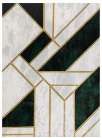 Koberec EMERALD exkluzívny 1015 glamour, styl marmur, geometrický fľaškovo zelený / zlatý