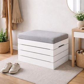 Drevený pufa s úložným priestorom – truhlica so sedákom