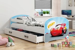 BMS Group LUKI Jednolôžková detská posteľ 160 x 80cm biela Cars