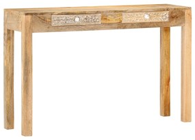 vidaXL Konzolový stolík 120x30x75 cm mangovníkový masív