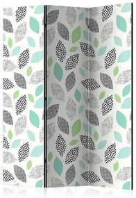 Paraván - Patterned Leaves [Room Dividers] Veľkosť: 135x172, Verzia: Obojstranný