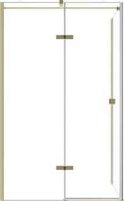 Besco Obdĺžnikový sprchový kút PIXA GOLD R 100x80 (100x90, 120x80, 120x90), výška 195 cm - bez vaničky BESCO-Rozmery: 120x90, BESCO-Orientácia: Pravá