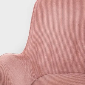 Kreslo LUNAIRE menčestrové, ružové 710070