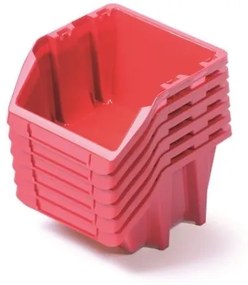 Sada 6 úložných boxov po 21,4 × 19,8 × 13,3 cm, červená