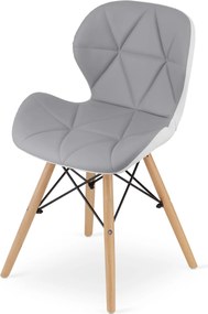 Sivo-biela stolička LAGO z eko kože