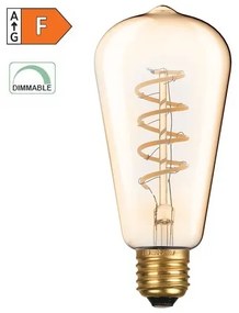 Diolamp LED Spiral Filament žiarovka Amber ST64 4W/230V/E27/1800K/270Lm/360°/Dim