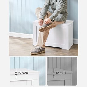 Vasagle Truhlica s úložným priestorom GRETA, 76x48x40cm, biela