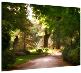 Sklenený obraz parku (70x50 cm)