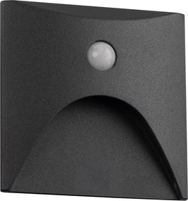 Kanlux 39143 - LED schodové svietidlo so senzorom EXIN 2,5W/230V 4000K IP65 antracit, hranaté