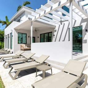 RIO PRO záhradné lehátko taupe/taupe