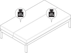 Záhradná lavica 2 v 1 ‒ dvojité ležadlo