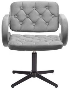 LuxuryForm DESIGN Kreslo ADRIA VELUR na čiernom kríži - šedé
