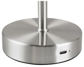 LED stmievateľná stolová lampa v striebornej farbe (výška 30 cm) Jeff – Trio