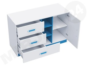 Nábytok Tofiko IV, Farby: biela / biely + tyrkysový