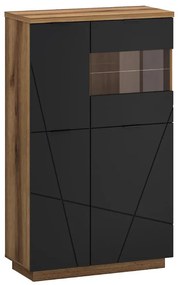 Vitrína Orient C 3d1w Dub Delano Tmavočierna