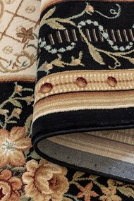 Hanse Home, Behúň Herat 105993 Black Cream, 80x240, čierna, chodba / predsieň