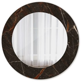 Hnedý mramor Okrúhle dekoračné zrkadlo na stenu