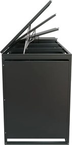 Kovový prístrešok pre 4 popolnice, antracit, 264×116×80 cm