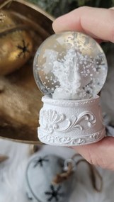 Malé biele snežítko s anjelikom - Ø 5*6 cm