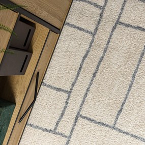 Dywany Łuszczów, Kusový koberec Fusion 0806 cream/l. grey, 200x290, biela, kancelária