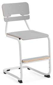 Školská stolička LEGERE III, V 500 mm, biela, šedá