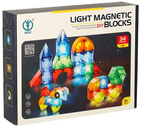 KIK Svetiace magnetické kocky, 32 ks