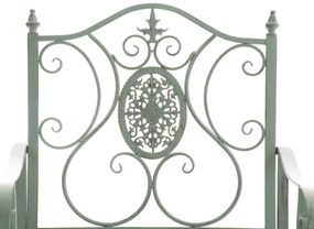 Kovová stolička Punjab s područkami - Zelená antik